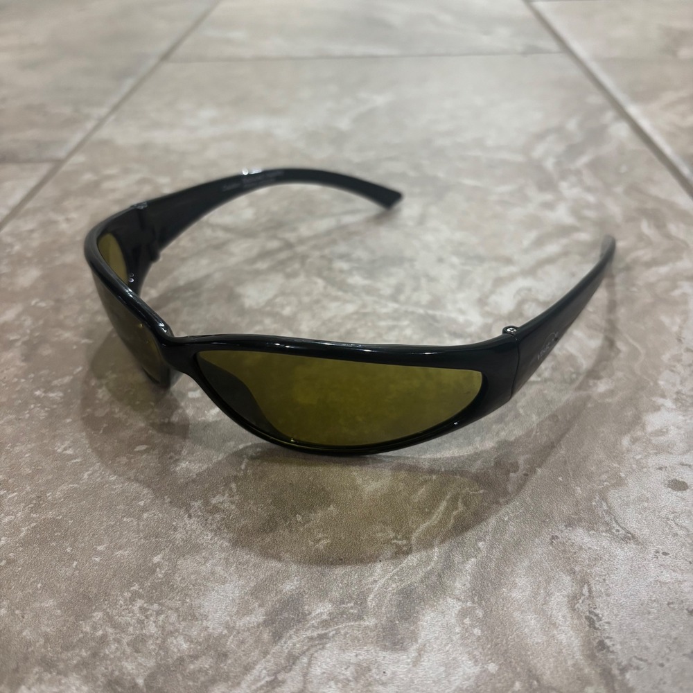 Visiball Golf Ball Finder Sunglasses Mens Black Wrap Around Yellow Tint Lenses